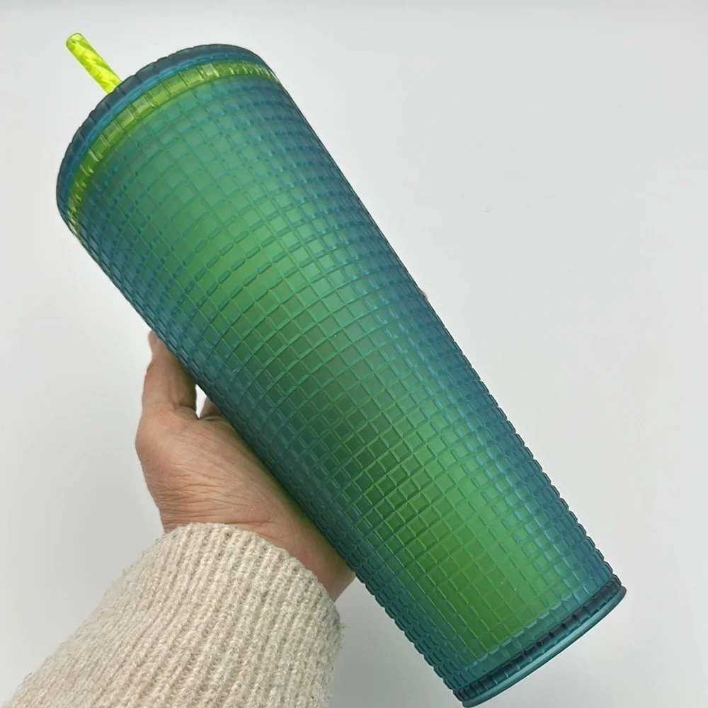 Starbucks Green Jelly Acrylic Grid Tumbler Limited Edition 2022 24oz New